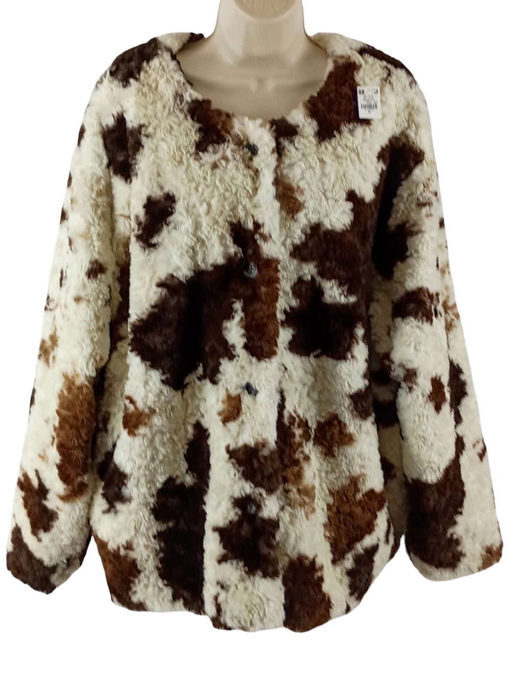 Old Navy Cream and Brown Faux Shearling Jacket